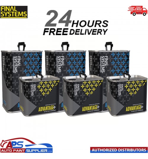 3x FINAL SYSTEMS ADVANTAGE+ 2K MS CLEAR COAT LACQUER WITH MS FAST HARDENER